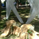 decoración del jardín para la ceremonia de boda